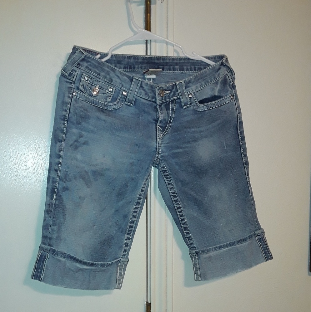 true religion Distressed jeans shorts